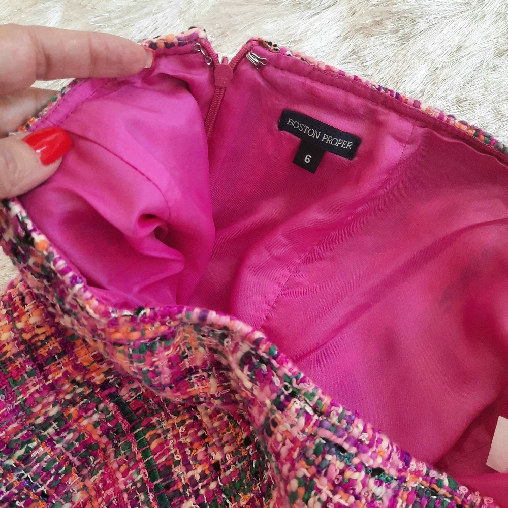 Boston Proper Pink Tweed Skirt - Picture 5 of 10